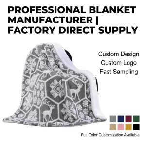 Warm Thick Reversible Soft Snowflake Jacquard Blanket Christmas Throw Sherpa Blanket for Winter