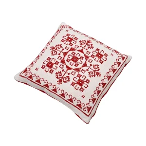 Warm Winter Red Snowflake Knitted Throw Pillow Soft Skin Friendly Removable Washable Festive Decor Sofa Cushion Cover