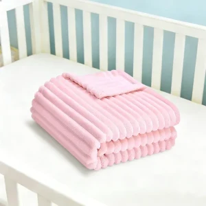 Warm and Cozy Soft Unisex Toddler Flannel Throw Blanket 100% Polyester with Striped Texture for Four Seasons Use
