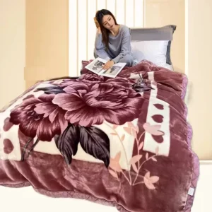 Warm and Soft Luxury Knitted Raschel Blanket Blankets for Winter 8 Kg Double Bed 2 Ply Korean Mink Throw Blanket for Winter