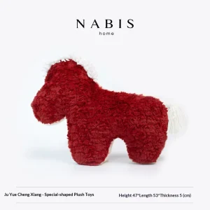Warmth Comfort Tufted Throw Pillow New Oriental Style Red Pony Horse Year Good-luck Festival Gift Decoration Living Room