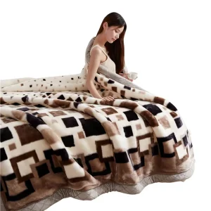Warmworld China Raschel Blanket King Size 2 Ply 4kg Heavyweight Reversible Soft Warm Floral Pattern Autumn Winter Bed Sofa Use