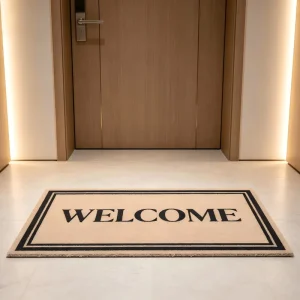 Washable Artificial Coconut Coir Entrance Rug Non Slip 3D Printed Custom Door Mats