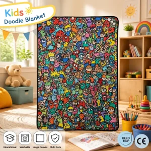 Washable Doodling Blanket Children Painting Throw Fun Art Project Parent Child Activity Four Season Gift