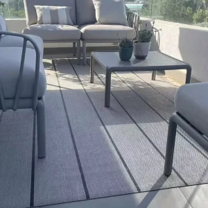 Washable Easy-to-Clean Indoor/Outdoor Carpet Modern Woven Vinyl Area Rug for Patios Porches Kitchens and Hallways