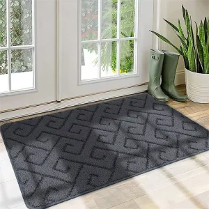 Washable Entryway Rug Non Slip Dirt Trapper Door Rugs Absorbent Low Profile Inside Floor Mats for Entrance