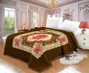 Washable Floral Geometric Raschel Crocheted Fur Blanket Solid Striped Dot Cartoon Character Styled Home Decor Bed