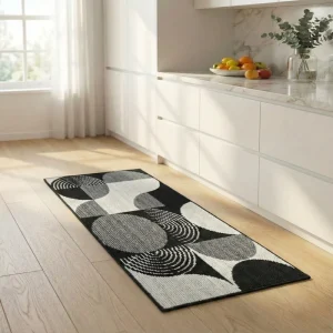 Washable Machine Made Modern Polypropylene Jacquard Geometric Medium Pile Floor Mats Non Slip Long Runner Rugs Eco Friendly