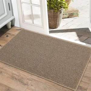 Washable Plain Tufted Front Door Entry Mat Stain Resistant Low Profile Indoor Door Rug Non Slip Rubber Backing Polypropylene