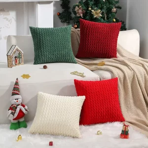 Washable Popcorn Bubble Texture Solid Color Corduroy 50×50 Square Throw Pillow Cover Zipper Closure Home Hotel Use