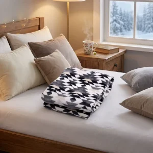 Washable Printed Design Overheat Protection Safety Constant Temperature Mechanical Control Sofa Blanket Winter Flannel