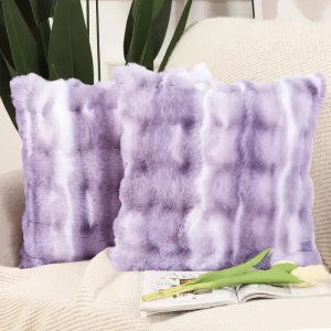 Washable Soft Cozy Fluffy Faux Rabbit Fur Sofa Couch Case Pillow Covers