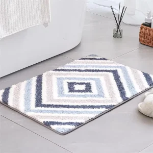 Washable Unique Bath Rugs Non Slip Water Absorbent Thick Bathroom Floor Mats Shaggy Shower Rugs