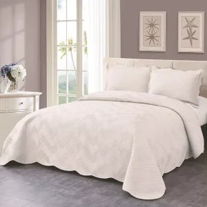 Washed Cotton Bed Cover Three-Piece Set Solid Color Ground Wool Embroidered Air Conditioning Quilt Soft Bedspread