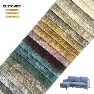 Washed Heavy Sofa Textured Embossed Printed 100% Polyester PE Coated Breathable Waterproof Upholstery Fabric 350gsm Home Textile