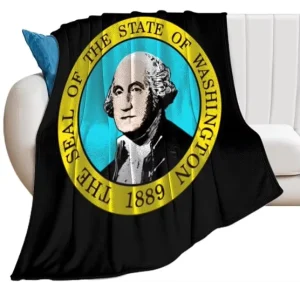 Washington State Us Flag Personalized Custom Flag Fashion Flannel Sofa Blanket Household Blanket for All Seasons