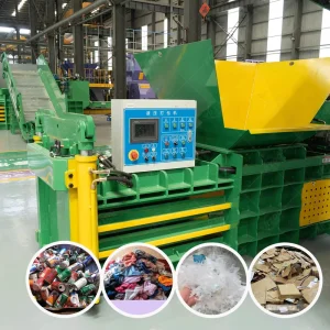 Waste Paper PET and Cardboard PET Bottles Aluminium Cans Textiles Waste Compress Baler Machine