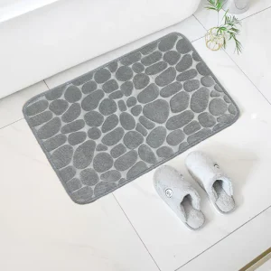 Water Absorbent Non Slip Fleece Bath Mat Carpet for Bathroom Entrance