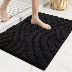 Water Absorbent Polyester Tufted Thick Soft Washable Non Slip Bath Rugs & Restroom Mats for Elderly and Kids Home & Hotel Use