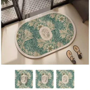 Water Absorbent Rug Set Diatom Mud Floor Mat Anti Slip Diatomite Mat for Door Entrance Bathroom Kitchen