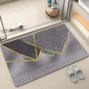 Water Absorbent and Washable Bath Rugs Non Slip Thick Soft Home Area Diatomite Bath Mat Carpet Rug