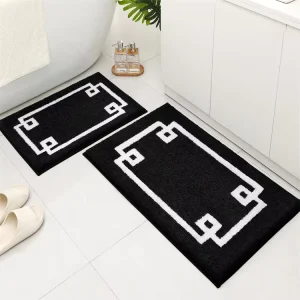 Water Absorbing Polyester Bathroom Floor Mat Washable Non Slip PET Friendly for Home & Hotel Use