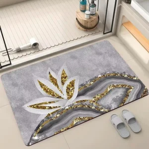 Water Absorption Non Slip Polyester Bath Rug Toilet Mats Carpet Area Rugs Bathroom Mat Set Machine Made Eco friendly PET