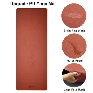 Water Proof Stain Resistant Custom Easy Care Durable Crease Mark Anti Non Slip High End Matte Frost PU Natural Rubber Yoga Mat