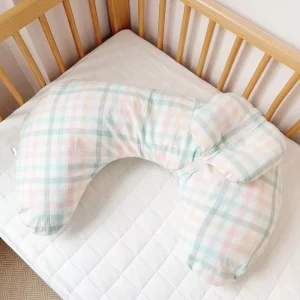 Water-Washed Cotton Pearl Cotton Breastfeeding Pillow for Pregnant Women Newborns Removable Washable Checkered
