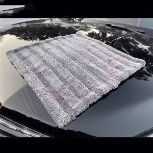 Water absorbent Car Wash Towel Striped Terry Cloth with Twisted Vertical Fiber Fabric Ultra fine Microfiber Dry Car Towel