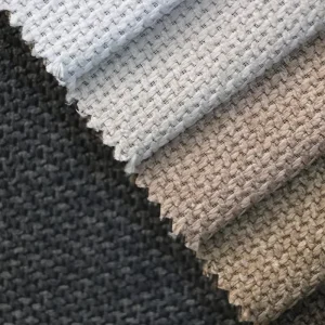 Waterproof 100% Polyester Faux Linen Sofa Fabric for Home Textiles