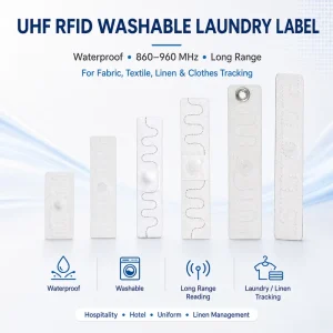 Waterproof 860 960MHz Long Range Chip UHF RFID Washable Laundry Label RFID Linen Tag for Fabric Textile Linen Clothes Tracking