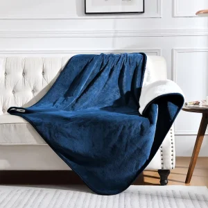 Waterproof Adult Pet Blanket Throw Multi Functional Double Layer Fluffy Leakproof and Washable for Couch Bed Solid Pattern