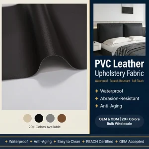Waterproof Aging Resistant Genuine Leather Like PVC Leather Wallcovering for Furniture and Sofa Decor