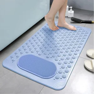 Waterproof Anti Slip Bathtub Mat Non slip PVC Shower Mat Bathroom Mat Household Drain Suction Pad with Grip Suction Cups