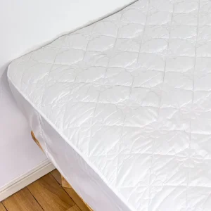 Waterproof Bamboo Top Polyester Filling Floral Quilted Mattress Protector for Home Hotel Fitted Sheet Skirt Elastic Bed Cover