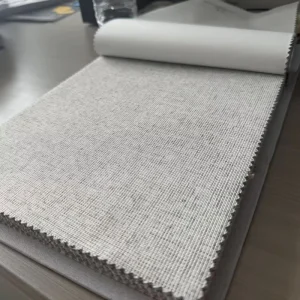 Waterproof Blackout 100% Polyester Flocking Woven Heavyweight White Coated Linen Fabric 110″ Width for Living Room Bedroom