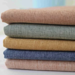 Waterproof Blackout Woven Dobby Plain Polyester Sofa Fabric Linen Like Custom Design Lightweight 210gsm