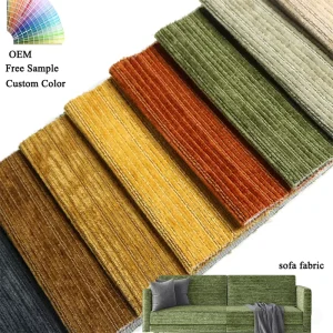 Waterproof Chenille Upholstery Fabric Plain and Embossed 100% Polyester Knitted Sofa Fabric for Home Textile Furniture
