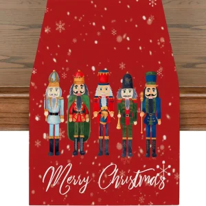 Waterproof Christmas Table Runner with Assorted Holiday Prints