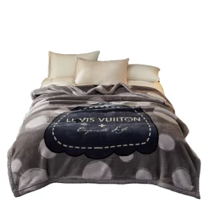 Waterproof Custom Logo Printed Knitted Coral Fleece Eco Friendly All Season Super Soft Double Layer Raschel Blanket