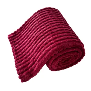 Waterproof Custom Logo Printed Striped Throw Blanket Thick Wide Drawstring Coral Fleece Flannel Eco Friendly Four