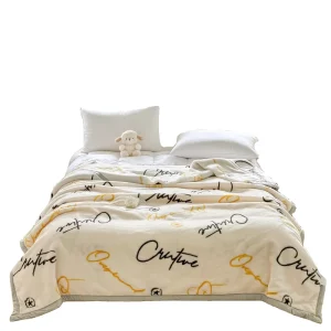 Waterproof Custom Printed Throw Blanket New Customizable Thickened Double Layer Polyester Machine Washable 3.5 4kg