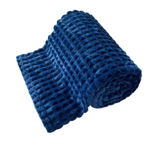 Waterproof Custom logo Printed Eco Friendly Skin Friendly Portable Throw Blanket Thick Wide Drawstring Striped Coral