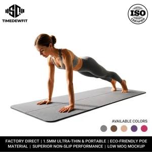 Waterproof Eco Friendly Natural Rubber Thick Non Slip 183cm Folding Exercise Fitness POE Yoga Mat Lightweight Portable