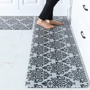 Waterproof Floral Non Slip Kitchen Runner Rugs Cushioned PVC Comfort Standing Foam Mats Anti Fatigue Floor Mat