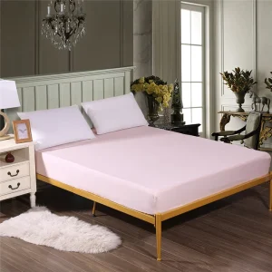 Waterproof Home Bedding 100% Polyester Bed Fitted Sheet Solid Color Bed Sheet for Home Hotel