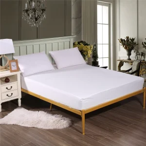 Waterproof Home Bedding 100% Polyester Bed Fitted Sheet Solid Color Bed Sheet for Home Hotel