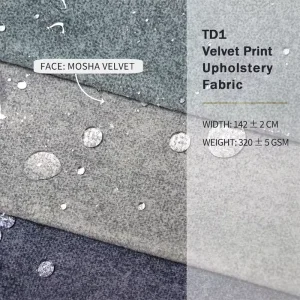 Waterproof Knitted Printed Mosha Velvet Fabric Home Decorative 320gsm Custom Dutch Upholstery OEKO TEX Certified for Sofa TD1
