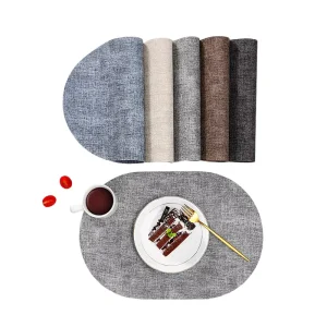 Waterproof Non-Slip Oval Place Mats Kitchen Tablemats Plastic Kitchen Accessories Washable Dining Table Mats